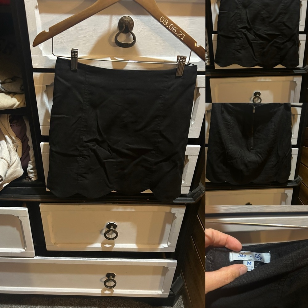 She + Sky Black Mini Skirt